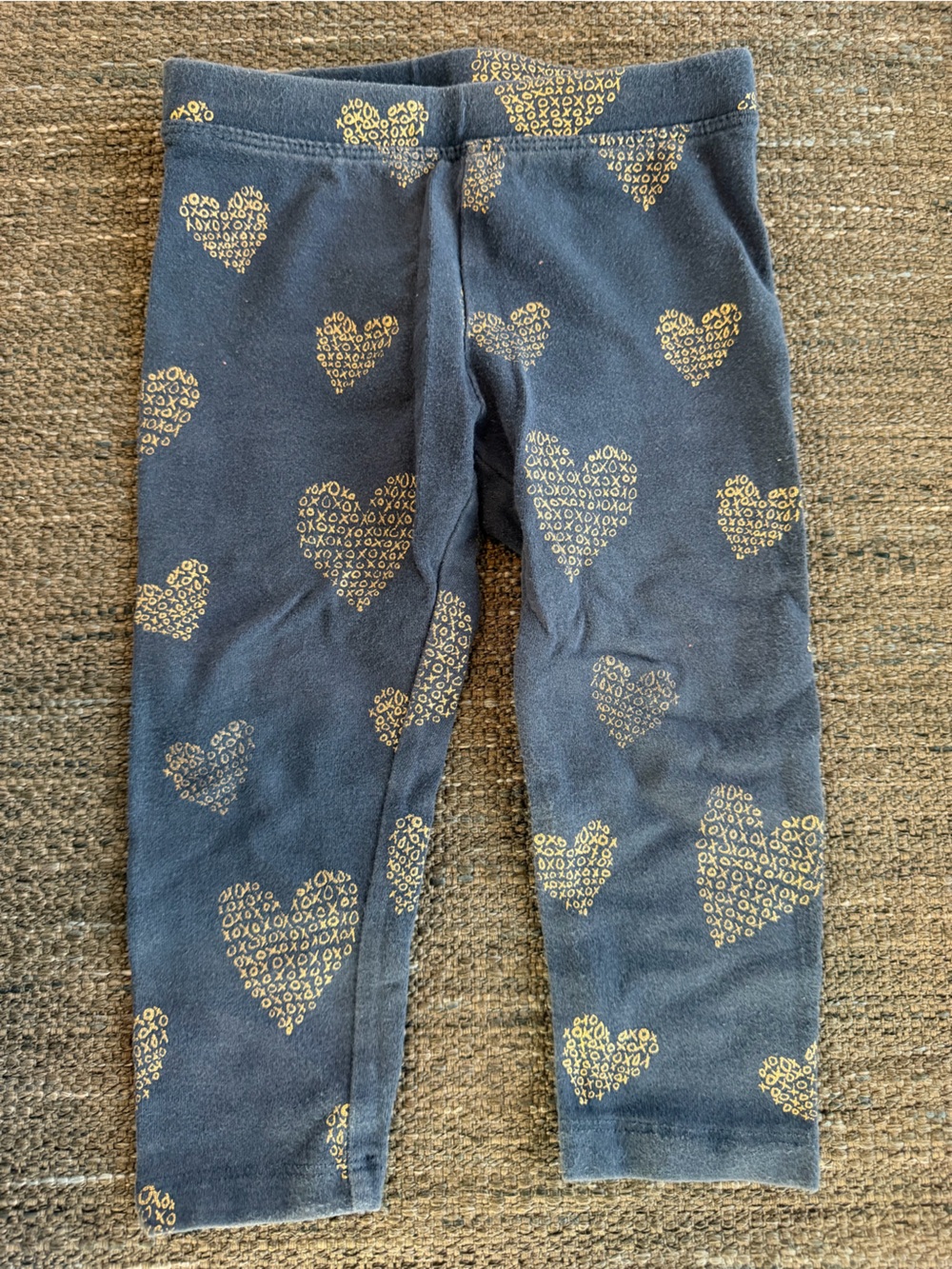 Gymboree Navy Leggings with Gold Heart Print